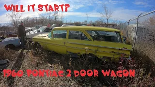 ABANDONED 1960 Pontiac 2 Door Wagon Will it Start? First Start Has Not Run in Over 25 Years Hot Rod.