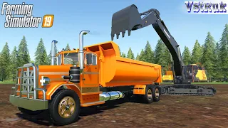 Farming Simulator 19 - VSTRUK REVOLUTION Dump Truck Moving Dirt On Pipeline Construction
