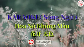 Karaoke - Hoa nở không màu ( song Ngữ )- 花开 无色 Karaoke ( Lyric Hoàng Mai )