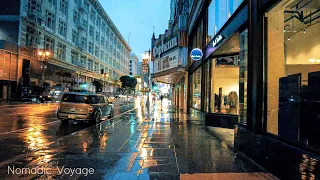 Night Walk in the Rain in Downtown Los Angeles | Rain Ambience 4K ASMR