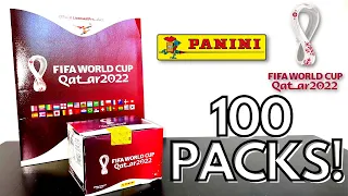 NEW PANINI FIFA WORLD CUP 2022 STICKERS! | FULL BOX BREAK | 100 PACK OPENING! | RARE EXTRA STICKER!