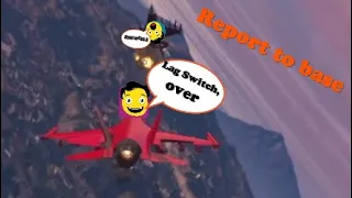 GTA5 ONLINE.LAG SWITCH JET TRYHARD GET'S OWNED... LAZER JET NO THERMAL HELMET.