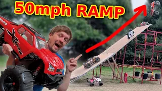 50 RC Cars on GIANT ramp -  Best RC event ever!!