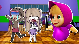 Masha y el Oso se Convierten en Barry en La Prisión de Roblox !! Lyna y Chocoblox