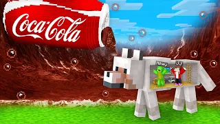 Coca Cola Flood vs. Mikey & JJ Doomsday Bunker in DOG - Minecraft (Maizen)