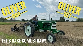 The Oliver 660 On The Oliver 107 Rake! Lots Of Issues, Do We Finally Get The Straw Rolled Over?