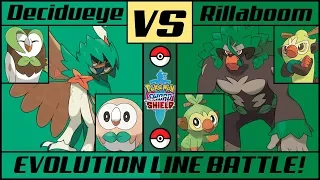 DECIDUEYE vs RILLABOOM - Grass Starter Battle (Pokémon Sword/Shield)