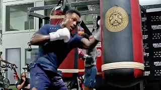 Jermell Charlo FIRST LOOK training for Canelo - Wrecking heavy bag with SPEED to dethrone Canelo!
