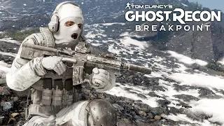 BLIZZARD INFIL - Icy Stealth Combat 4K NO HUD - Ghost Recon Breakpoint