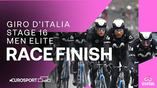 WEATHER CHALLENGED VICTORY! ⛈️ | Giro D'Italia Stage 16 Race Finish | Eurosport Cycling