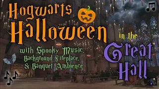 Hogwarts Halloween in the Great Hall 🎃🎶 1 HOUR with Spooky Background Music and Ambient SFX 🎶🎃