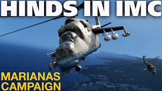 DCS Marianas Campaign | Mi-24P Hind Attack in IMC & F/A-18's Strafing!