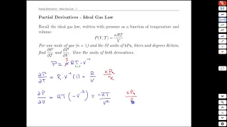 Unit 18-8 Partial Derivatives-Ideal Gas Law - MATH 121