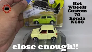 Hot Wheels Custom 70 honda N600 unboxing dan review x Matchbox Morris Mini Mr. Bean.