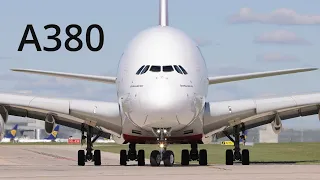 Airbus A380 perfect crosswind takeoff