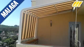 👀❗ Солнцезащитный выдвижной навес для балкона 👉 маркиза пергола Malaga (Киев) | солнцезащита балкона