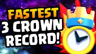 Actual WORLD RECORD in Clash Royale! Fastest Three Crown Win!