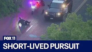 Suspect leads authorities in morning pursuit through Pasadena area