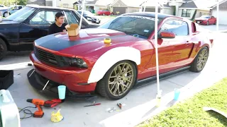 WIDEBODY INSTALL ON MY V6 MUSTANG!!