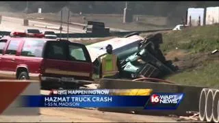 Cleanup underway for truck crash