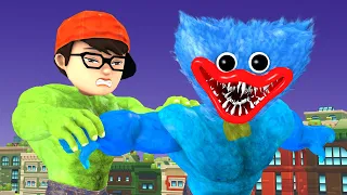 Scary Teacher 3D Papa Nick Transform Nickhulk Fight Giant Huggy Wuggy  Saves Son Nick - Happy Ending