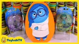 GIANT Play Doh Sadness Surprise Egg with Inside Out Toys Fear & from Disney Pixar