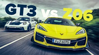 Porsche 911 GT3 RS vs Corvette Z06 | Too much for the road?