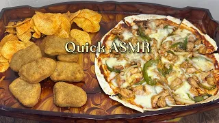 ASMR | HOMEMADE TORTILLA PIZZA AND NUGGETS EATING SHOW | MUKBANG