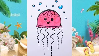 how to draw a jellyfish