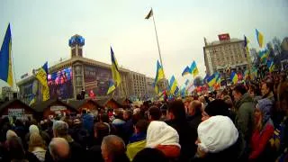 Ukrainian National Anthem on Euromaidan. 15 December 2013.