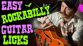 Easy Rockabilly Solo Licks in A - Guitar Lesson With Backing Track and PDF Tabs