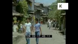 1985 Manila Philippines, Streets Scenes, Rare 35mm Footage