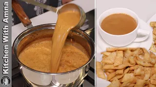 Golden Gur Wali Chai With Namak Paray (Popat) | Crispy Namak Pare Recipe | Kitchen With Amna