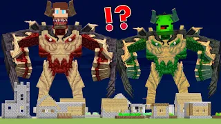 Why JJ and Mikey Become Mutants of Oberon and ATTACK THE VILLAGE in Minecraft ?