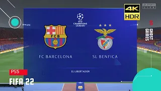 FIFA 22 | FC Barcelona vs ST Benfica | Champions League Group stages | PS5 Gameplay 4K HDR 60FPS