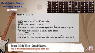 🎸  Sweet Child O' Mine - Guns N' Roses Guitar Backing Track with vocal, chords and lyrics