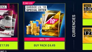 Asphalt 9, Buy Garage Level 18 Pack 😄