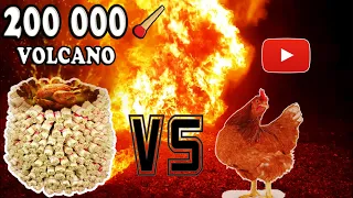 200,000 Match Stick Volcano VS Chicken