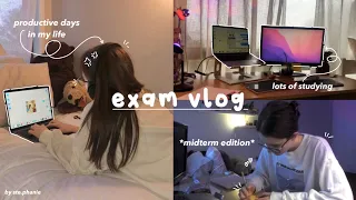 STUDY VLOG 📚 midterm exam week ft. studying, library days, productive study sessions, coffee & more