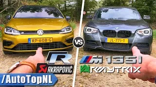 BMW M135i Armytrix vs VW Golf R Akrapovic REVIEW POV Test Drive on AUTOBAHN & ROAD by AutoTopNL