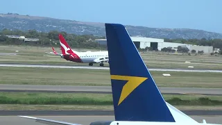 Qantas Flight 739 from Sydney landing in Adelaide on runway 23 on 14/02/2022