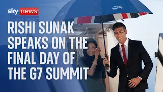 Prime Minister Rishi Sunak holds a news conference on the final day of the G7 summit