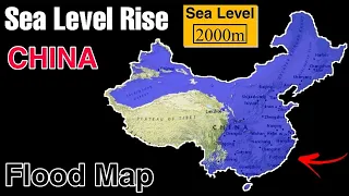 CHINA Flood Map, Sea level rise video