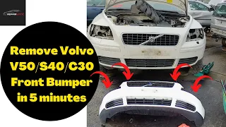 How to easily Remove Volvo V50/S40/C30 front Bumper