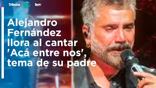 Alejandro Fernández llora al cantar 'Acá entre nos', tema de su padre