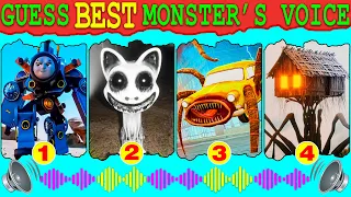 Guess Monster Voice Skibidi Thomas, Zoonomaly, Car Eater, Spider House Head Coffin Dance
