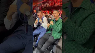 Cristiano Ronaldo and Conor McGregor sit next to each other ringside at the Day of Reckoning 🤝🥊