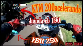 KTM Duke 200 acelerando,honda cb 190,YBR 250.