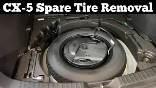 How To Remove 2017 - 2020 Mazda CX-5 Spare Tire - Jack Removal Location - Change Flat CX 5 Tire