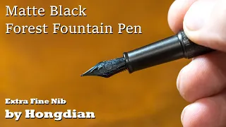 Matte Black Forest Fountain Pen Extra Fine Nib Classic Design Converter and Metal Gift Box Hongdian